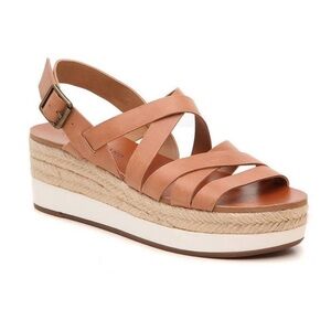 Lucky Brand Jokepa Espadrille Platform Sandals Size 10 Tan Leather NWOB